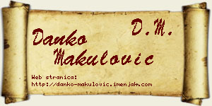 Danko Makulović vizit kartica